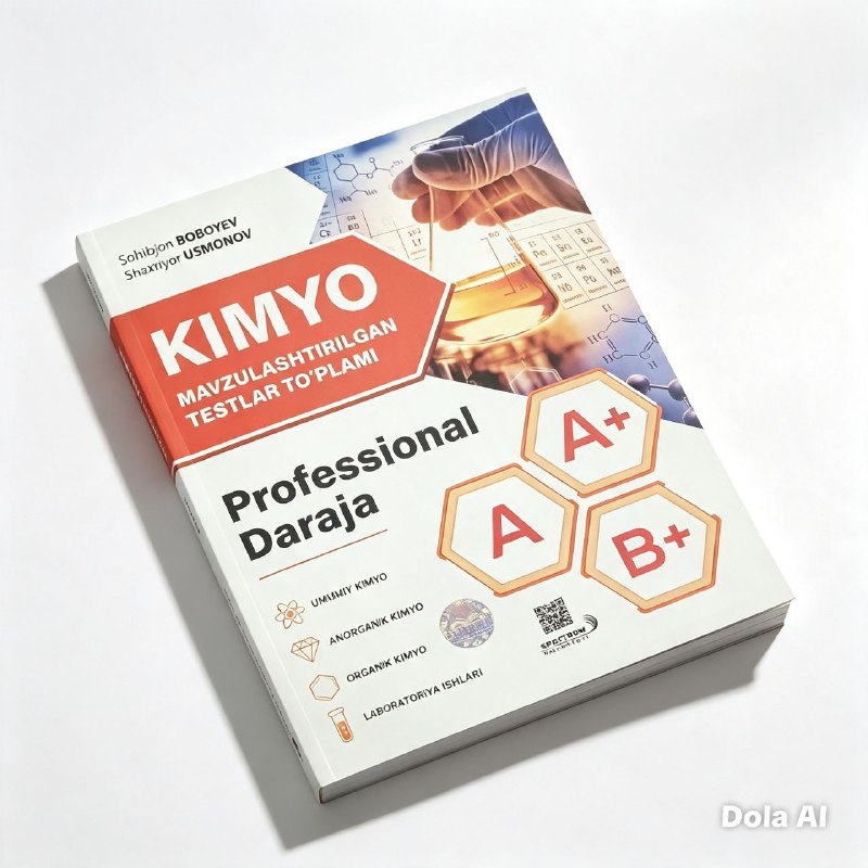 Kimyo mavzulashtirilgan testlar to'plami Professional daraja (А4, yumshoq) 400 bet