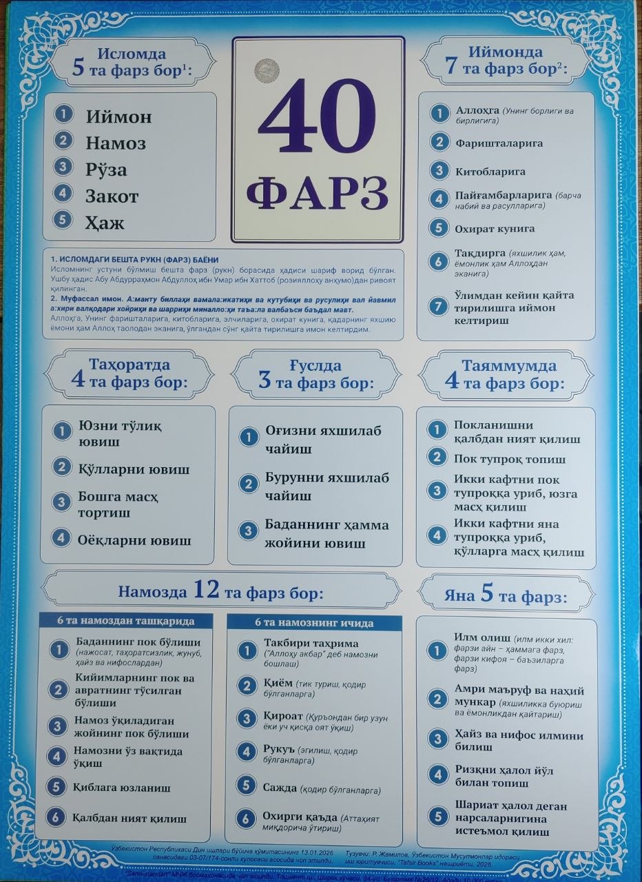40 фарз (кирилл) (A1 юмшоқ)