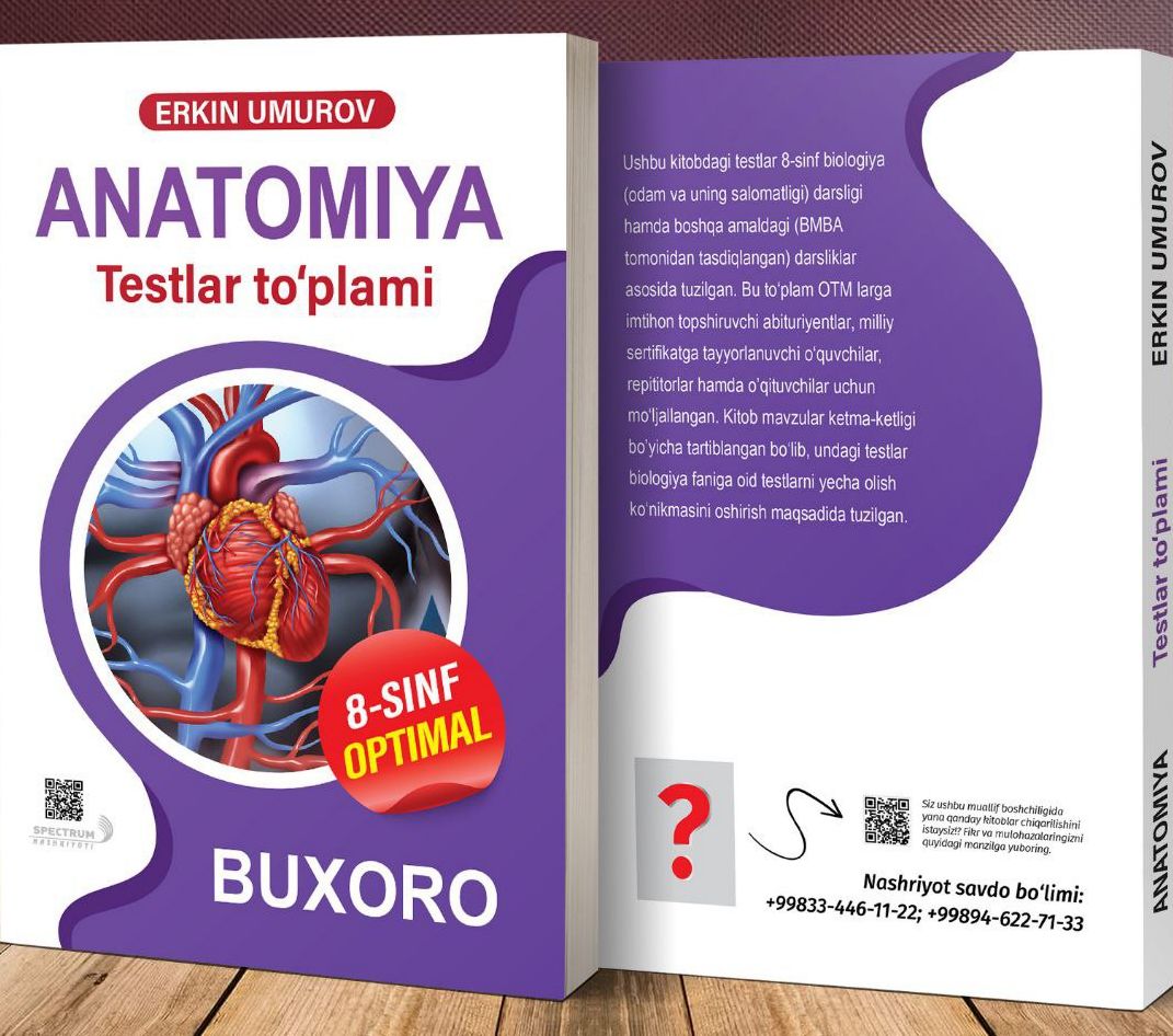 Anatomiya testlar to'plami (Buxoro) (А5, yumshoq) 336 bet