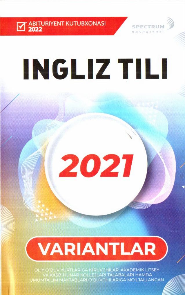 Ingliz tili 2021 variantlari (A5,yumshoq)