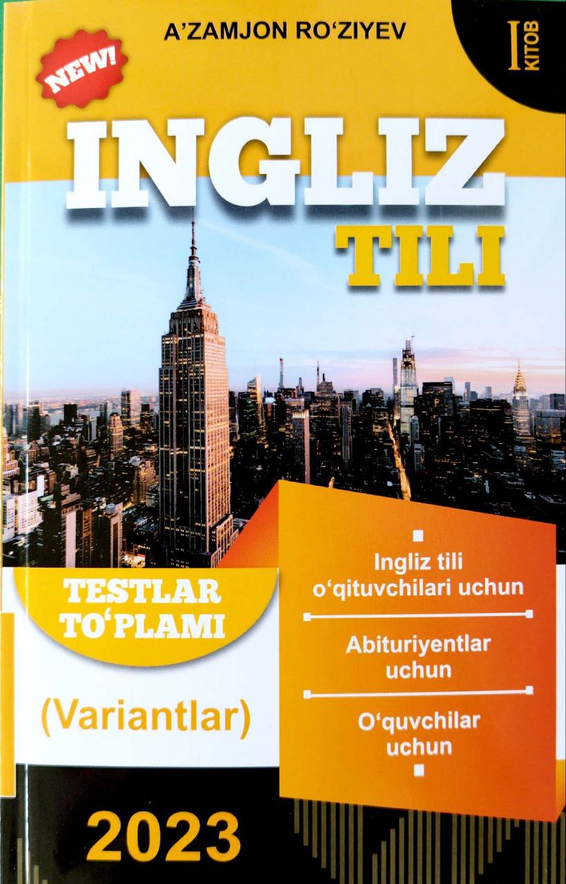 Ingliz tili testlar to'plami (variantlar) 2023 I kitob (А5, yumshoq) 144 bet
