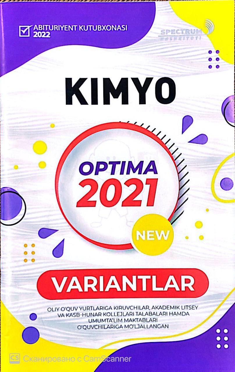 Optima Variantlar Kimyo 2021 (А5, yupqa)